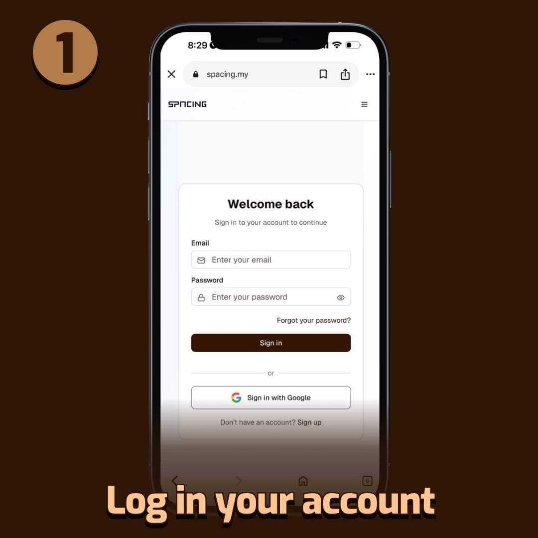 Sign up for a Spacing account